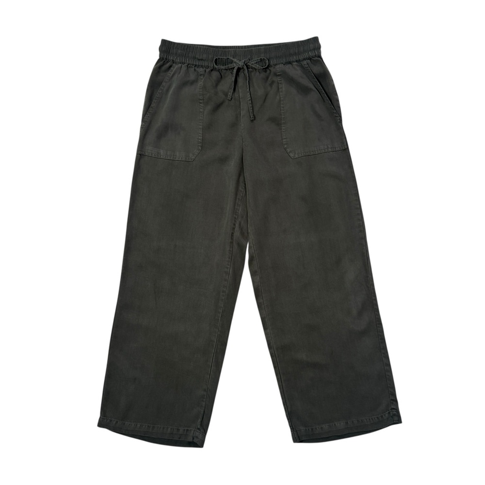Sojourn Wide Leg Lyocell Pants in Green Medium Petite